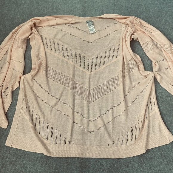 Chico's Poncho Womens S/M Small/Medium Peach Knit Lightweight Wrap Shawl Top - Picture 6 of 9